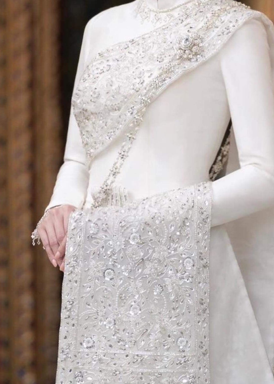 White Beaded Sash
