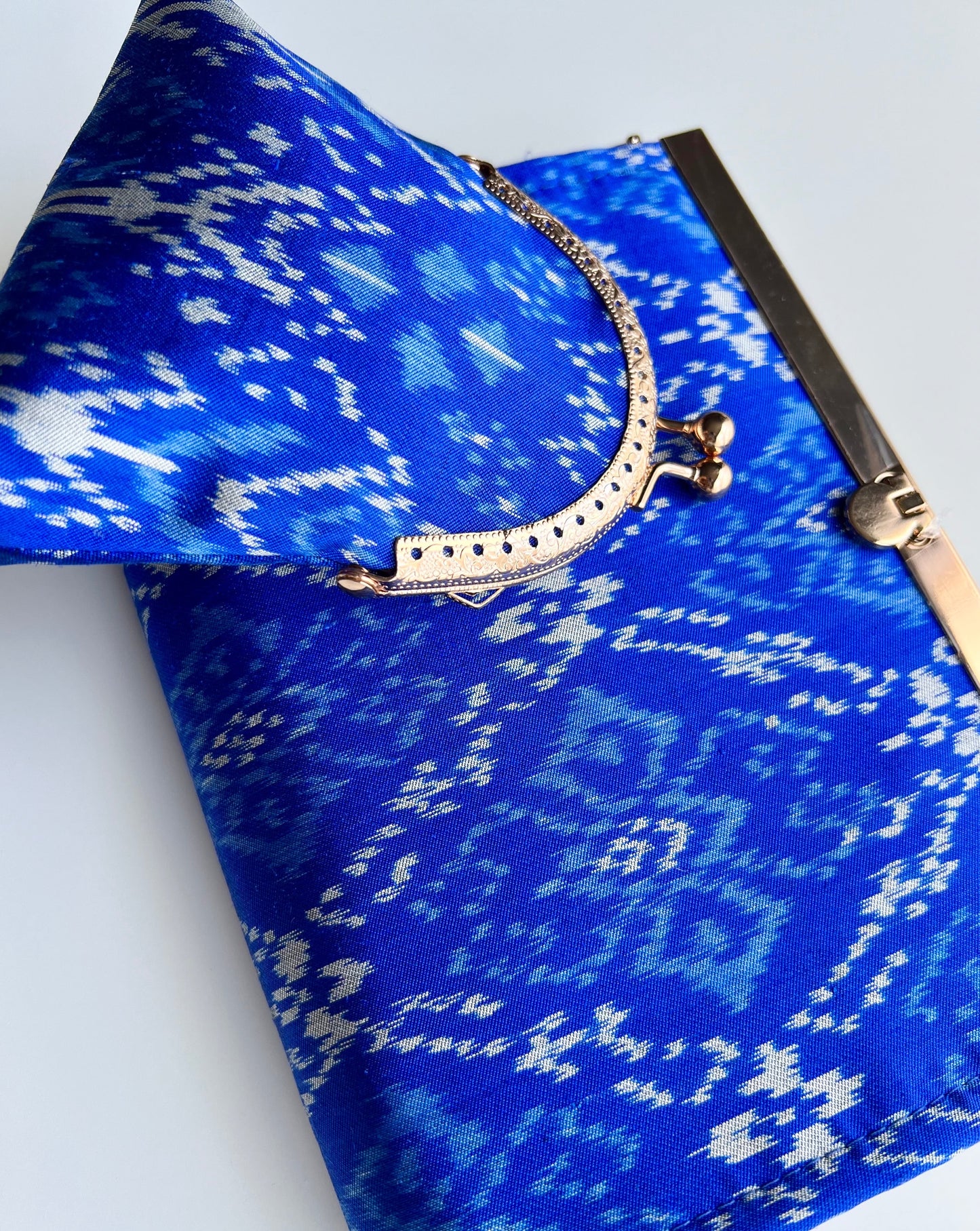 Purse/Clutch+Coin Pouch || Blue Houl (Khmer Silk)