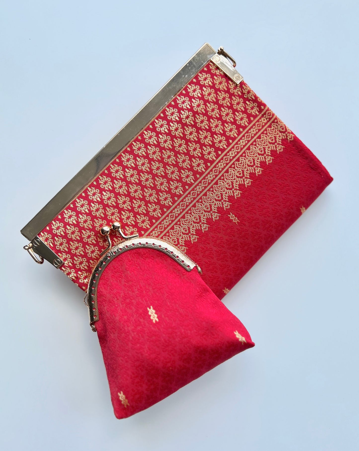 Purse/Clutch+Coin Pouch || Red or Green