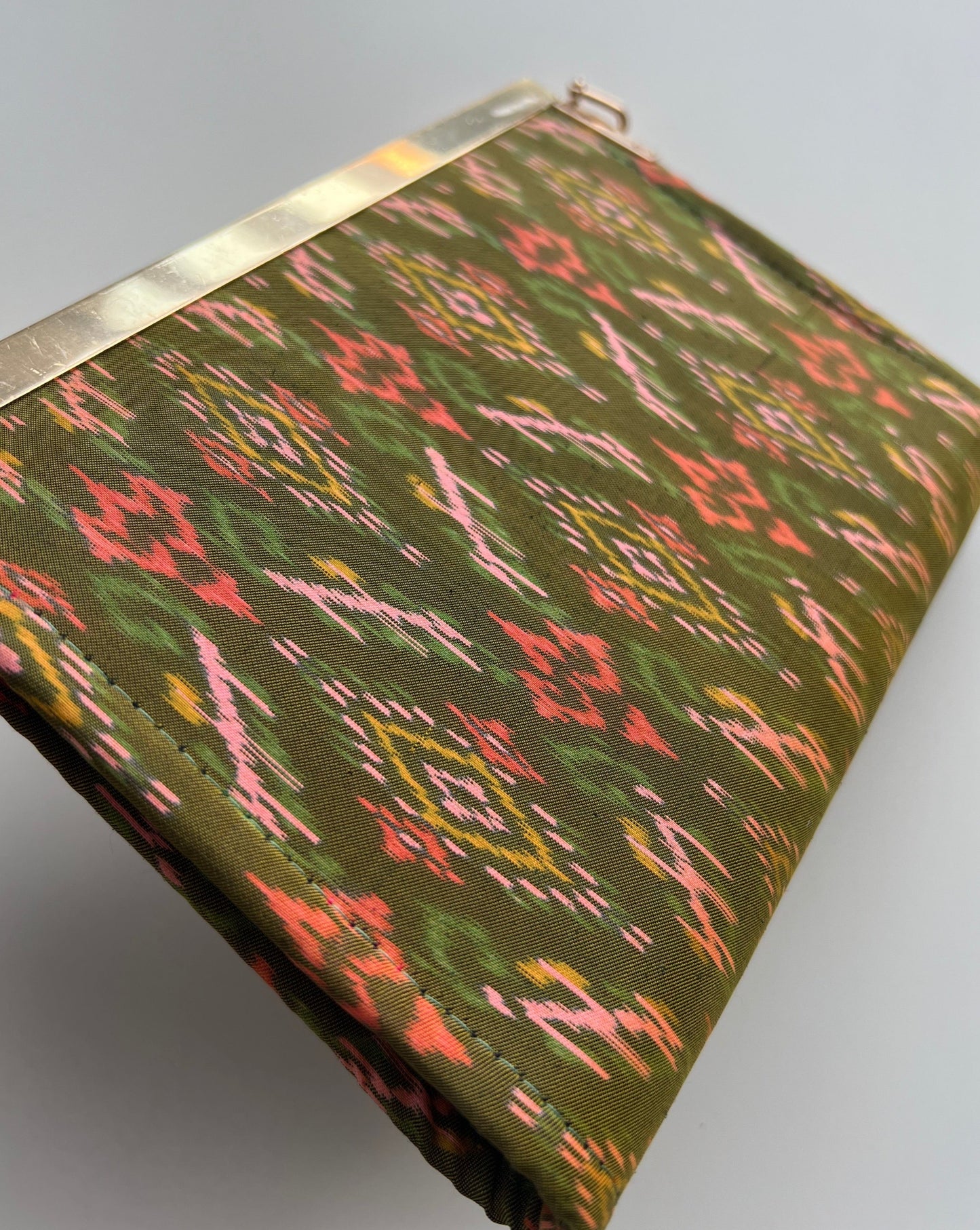 Purse/Clutch || Olive Peach Houl (Khmer Silk)