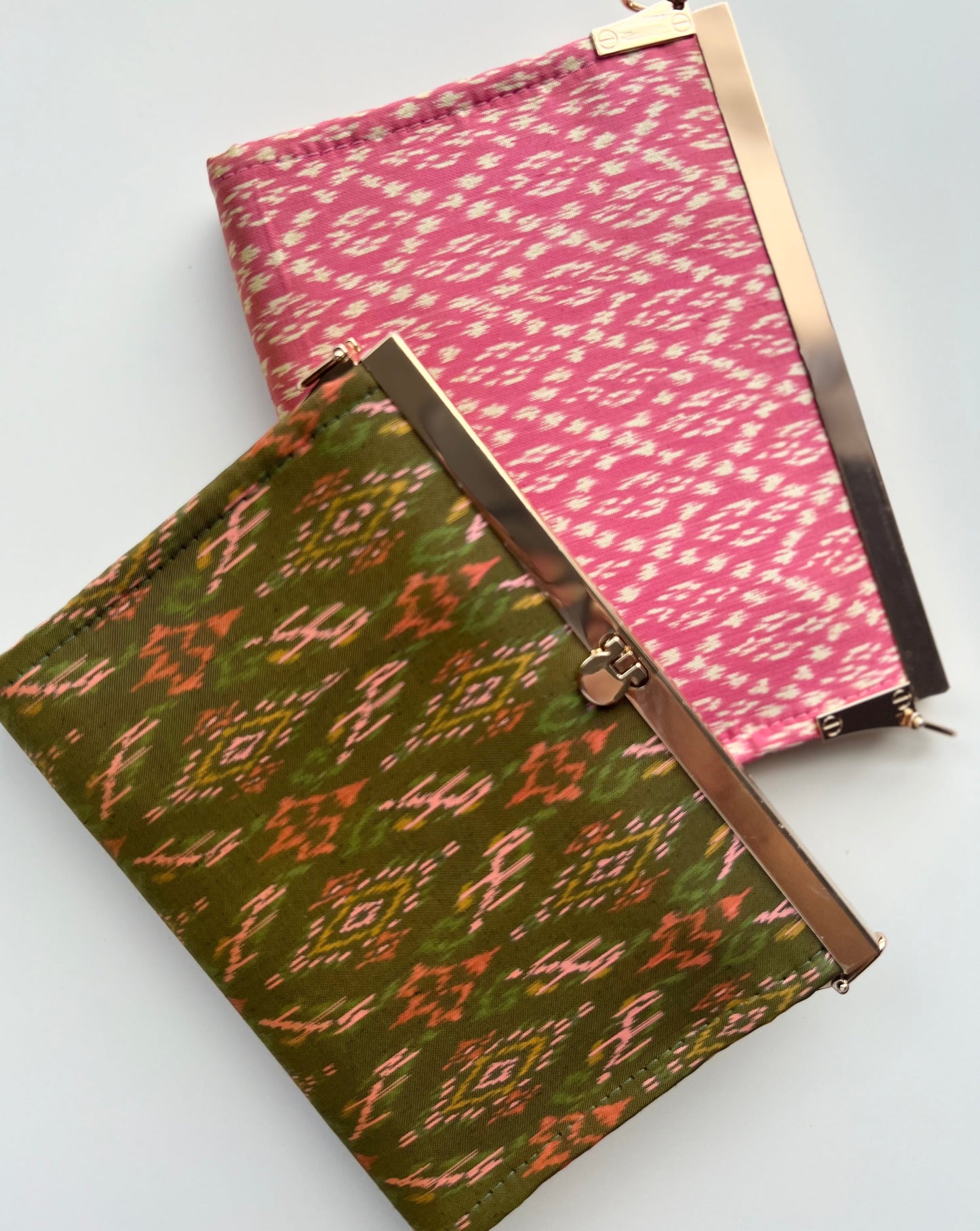 Purse/Clutch || Olive Peach Houl (Khmer Silk)