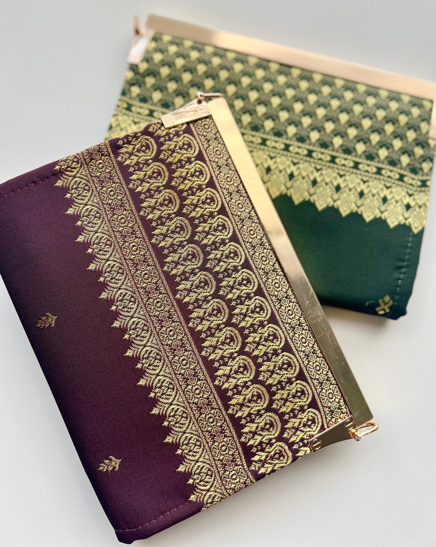 Purse/Clutch+Coin Pouch || Green or Maroon