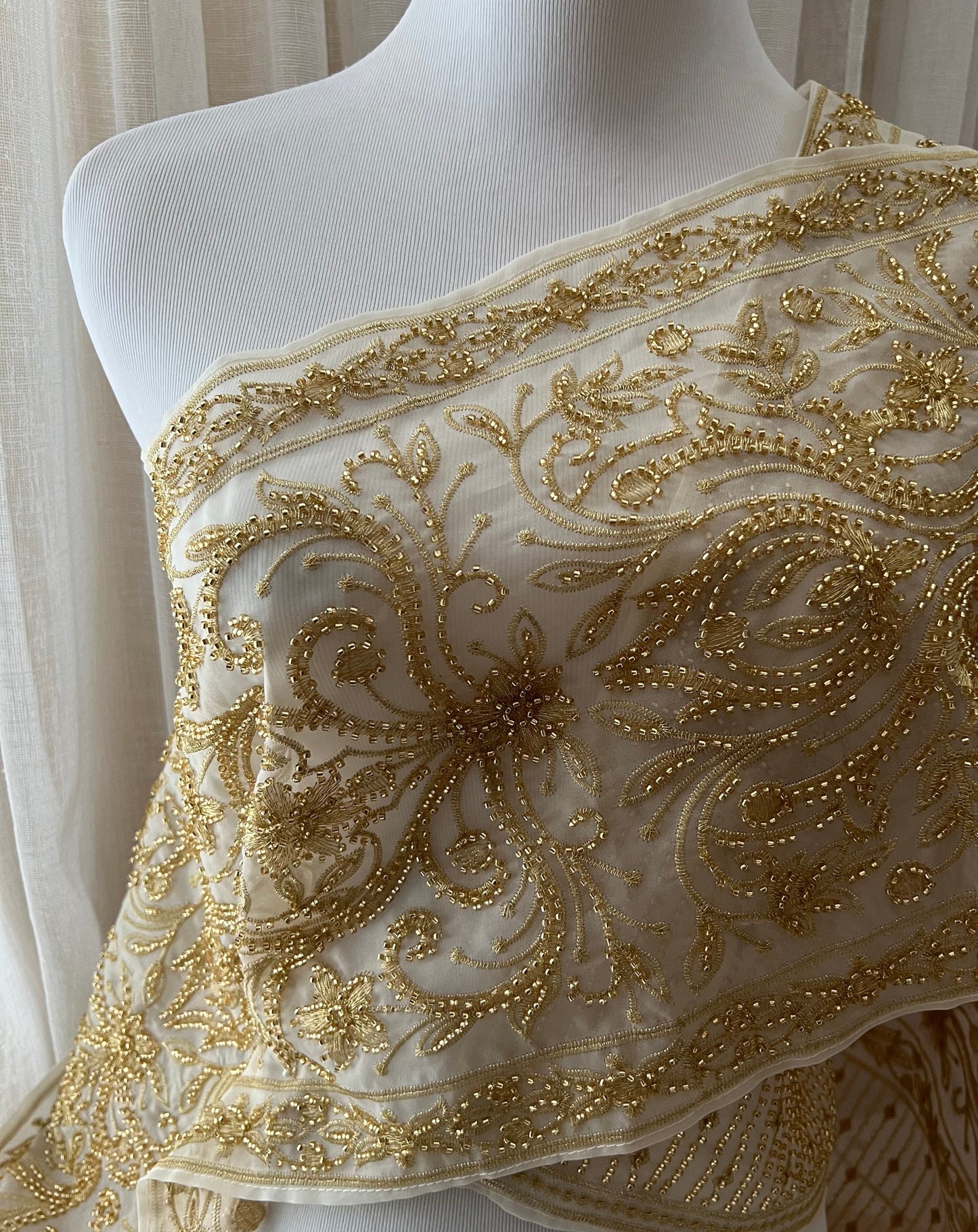 Organza Beaded Sash