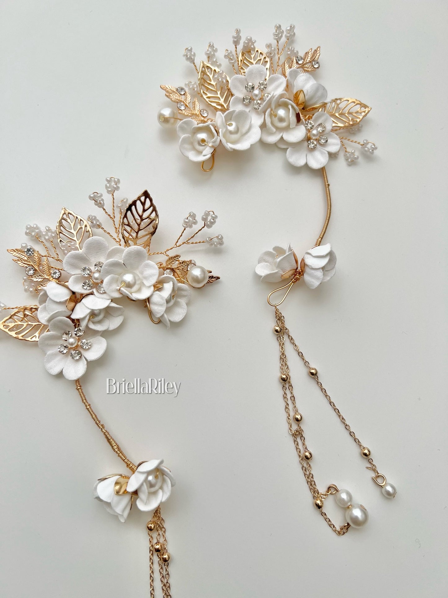 White Floral Ear Piece
