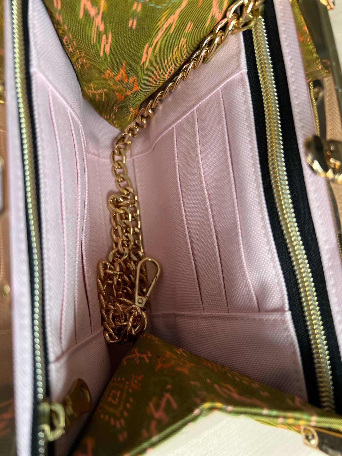 Purse/Clutch || Olive Peach Houl (Khmer Silk)