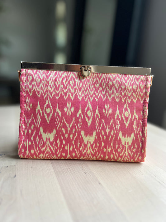 Purse/Clutch || Soft Pink Houl (Khmer Silk)
