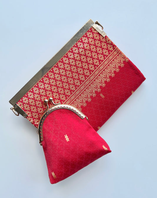 Purse/Clutch+Coin Pouch || Red or Green