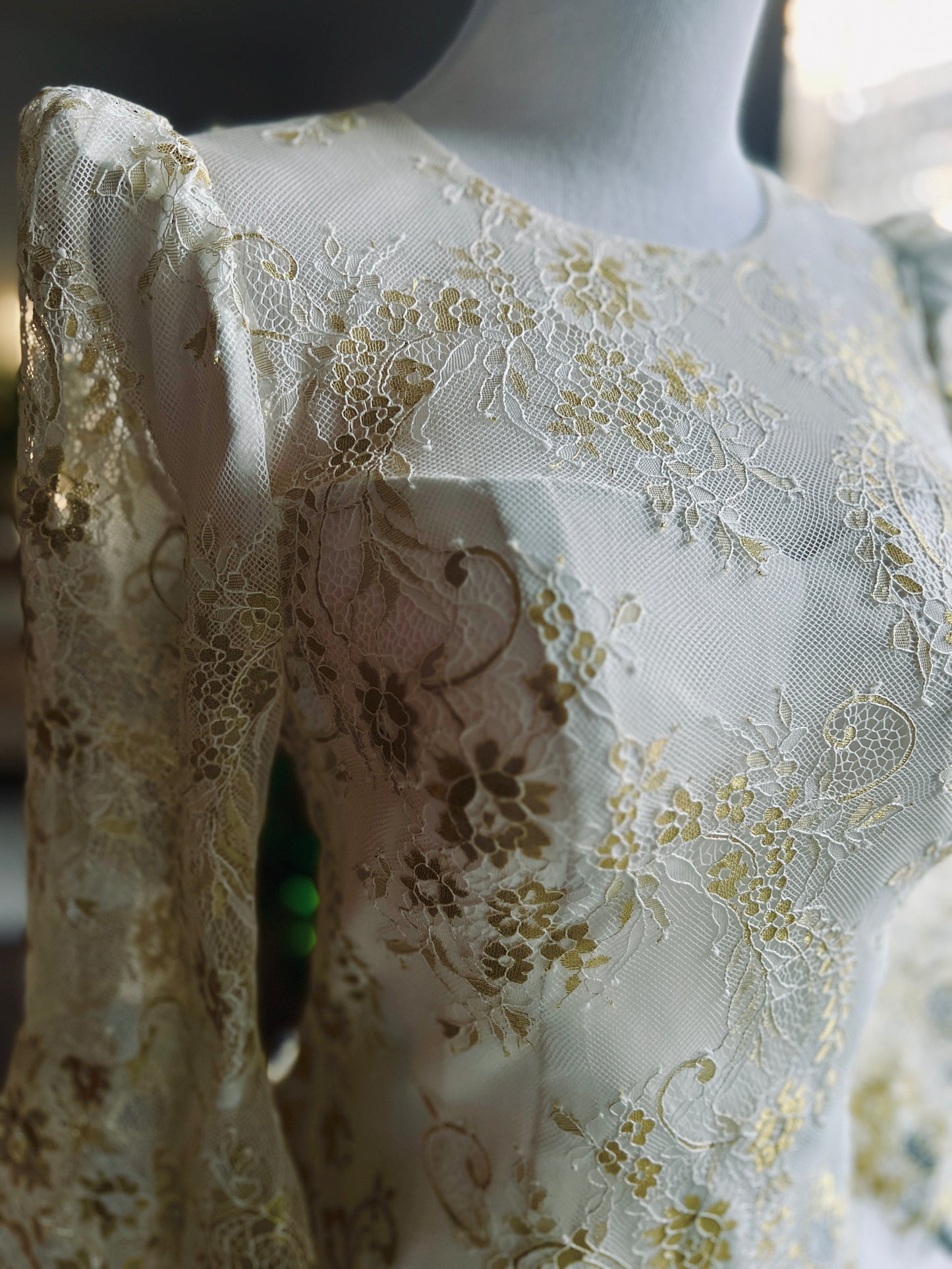 She is Fierce Lace Blouse Flared Cuff Sleeves