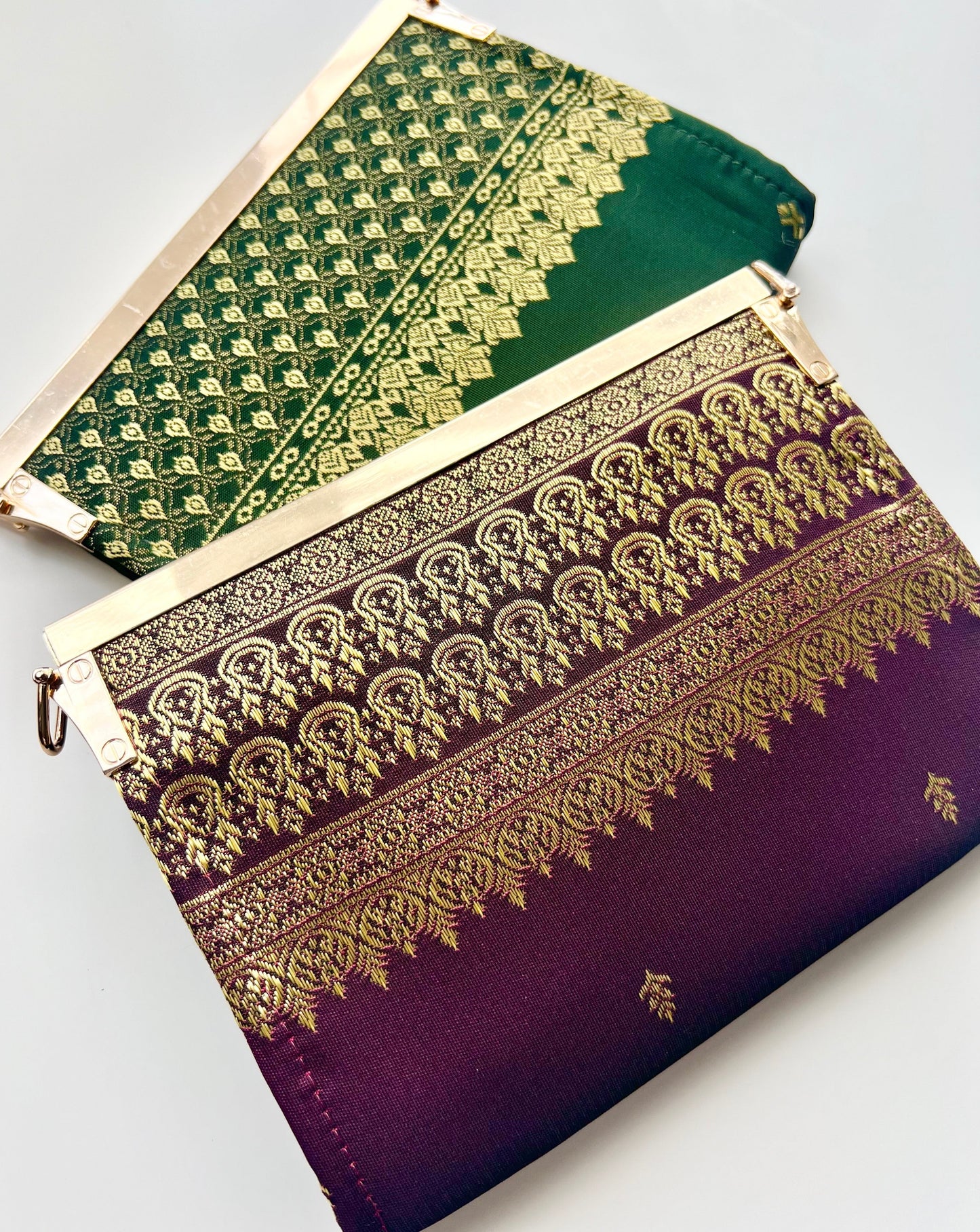 Purse/Clutch+Coin Pouch || Green or Maroon