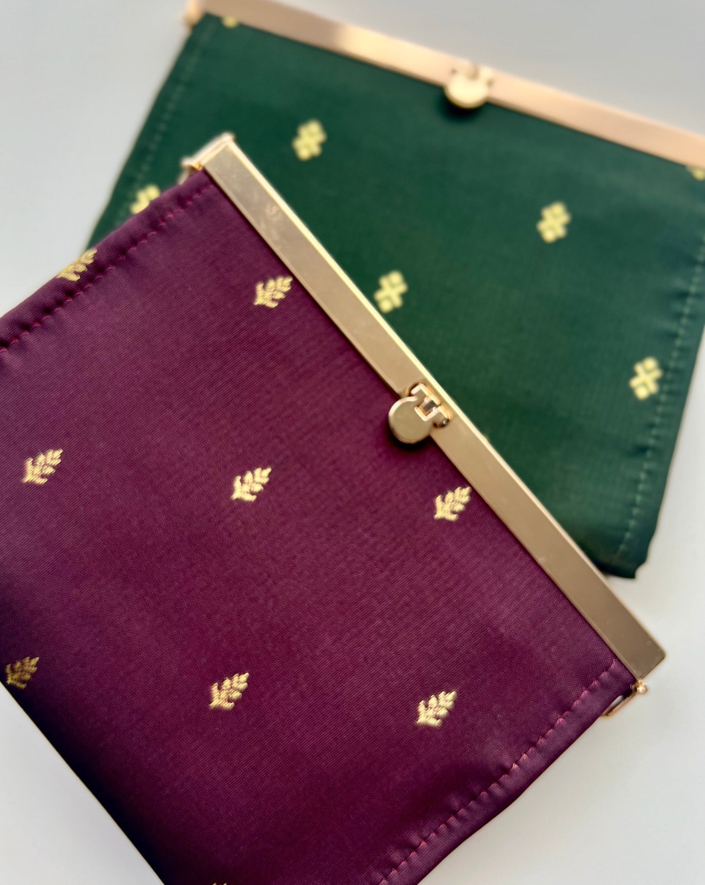 Purse/Clutch+Coin Pouch || Green or Maroon