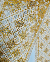Load image into Gallery viewer, Gold + White Beaded Sash
